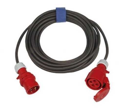 Krachtkabel 16 Amp. 4 polig, 15 mtr.