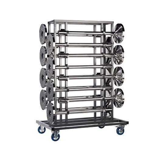 Afzetpaaltje chroom met trek lint rood