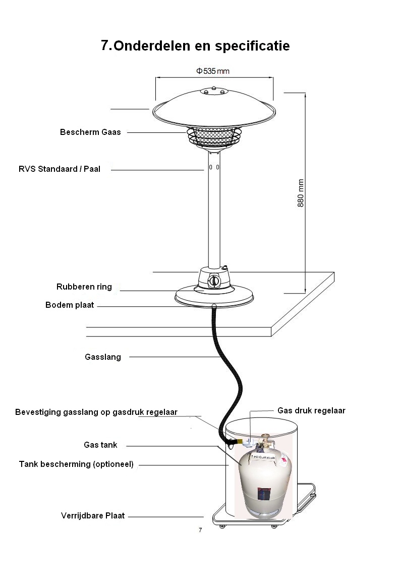 Tafel kachel heater - Partyverhuur d'n